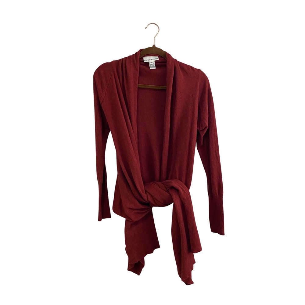 Bryn Walker Lambswool Cashmere Angora Duster Cardigan S Red Lagenlook Whimsigoth